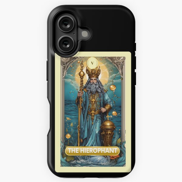 Vista previa del artículo con la obra «La Carta del Tarot de la Sirena de los Arcanos Mayores del Hierofante», diseñado y vendido por SirenasWorld.