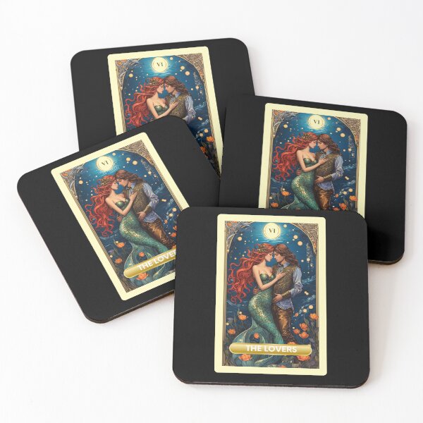 Item preview, The Lovers Major Arcana Mermaid Tarot Card designed and sold by SirenasWorld.