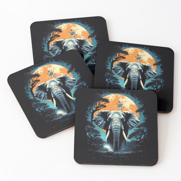 Item preview, Wild Elephant against Lunar Luminary in Solarization 8 designed and sold by eyestetix.