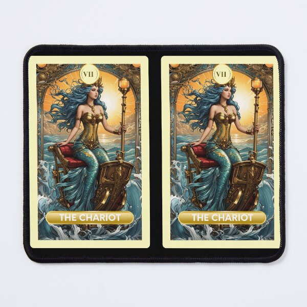 Item preview, The Chariot Major Arcana Mermaid Tarot Card designed and sold by SirenasWorld.