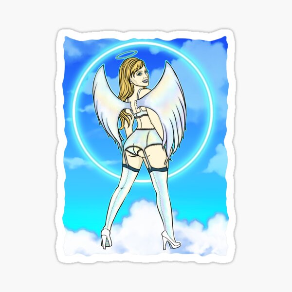 Angel Sexy Woman Neon Sign Sticker For Sale By Vixxxendesigns Redbubble