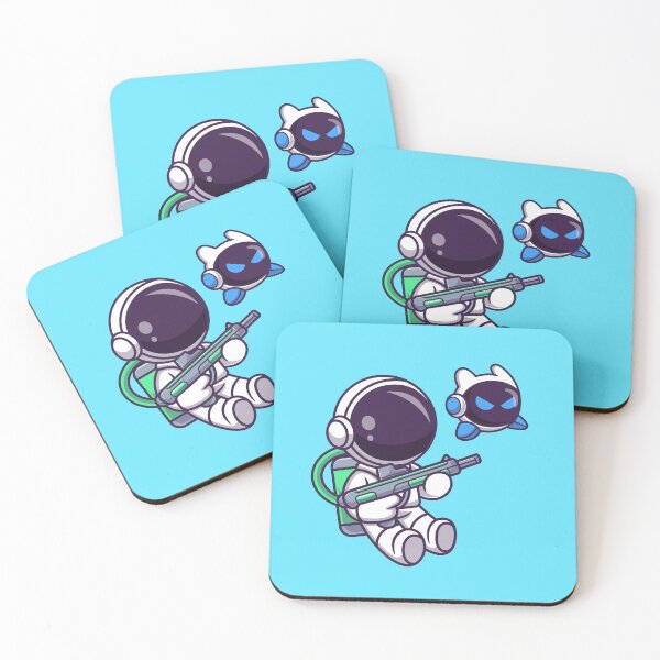 Item preview, Cute Astronaut and Robot Duo in Space Cartoon Icon designed and sold by hjian8219.