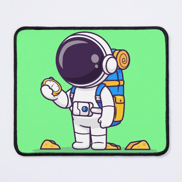Item preview, Cute Astronaut Backpacker with Compass Cartoon Icon designed and sold by hjian8219.