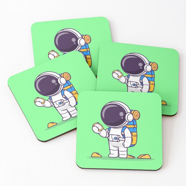 Item preview, Cute Astronaut Backpacker with Compass Cartoon Icon designed and sold by hjian8219.