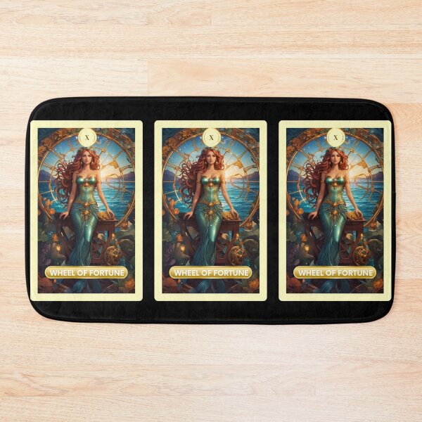 Item preview, The Wheel of Fortune Major Arcana Mermaid Tarot Card designed and sold by SirenasWorld.