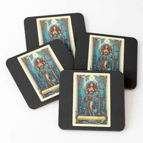 Item preview,  Justice Major Arcana Mermaid Tarot Card designed and sold by SirenasWorld.