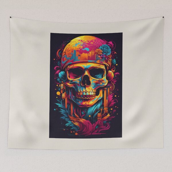 Item preview, A.I Generated Psychedelic Skull  designed and sold by GleamingGiant.