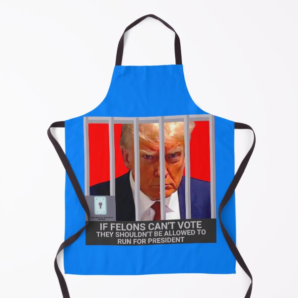 Item preview, PMD01039 Progressive Movement Designs Trump Mugshot If Felons Can't Vote design for liberal Democrat resistance against bigotry, for liberals Democrats or progressives against hate designed and sold by ProgressiveLeft.