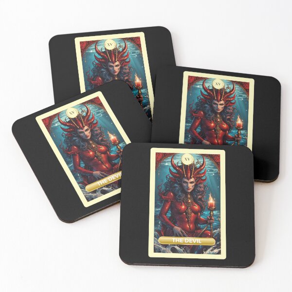Item preview, The Devil Major Arcana Mermaid Tarot Card designed and sold by SirenasWorld.