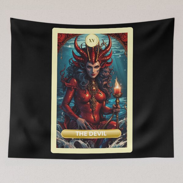 Item preview, The Devil Major Arcana Mermaid Tarot Card designed and sold by SirenasWorld.