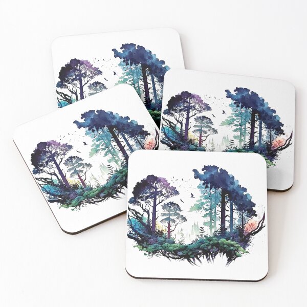 Item preview, Fantasy watercolor forest designed and sold by Estalon.