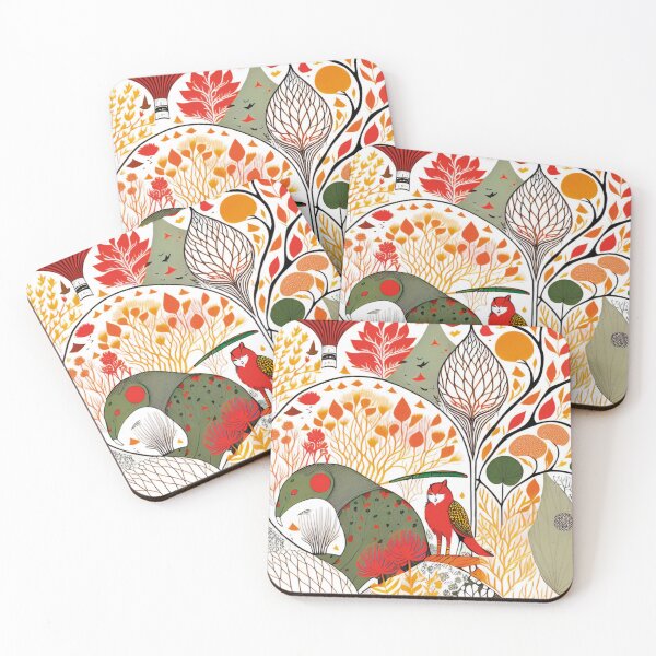 Item preview, Strange animals sleeping on autumn leaves designed and sold by paulagonig.