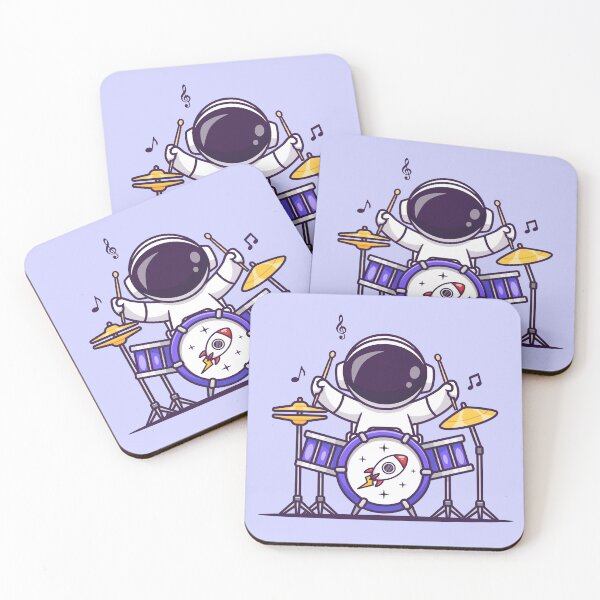 Item preview, Cute Astronaut Drummer Cartoon Icon designed and sold by hjian8219.