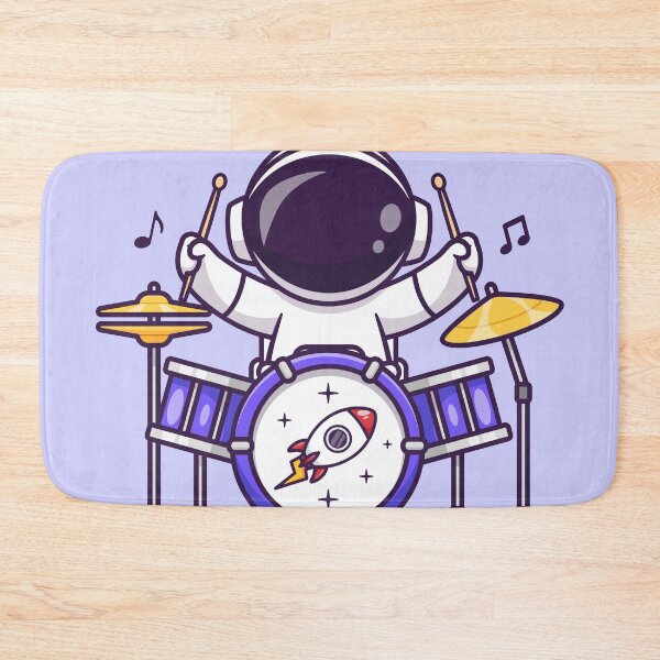 Item preview, Cute Astronaut Drummer Cartoon Icon designed and sold by hjian8219.