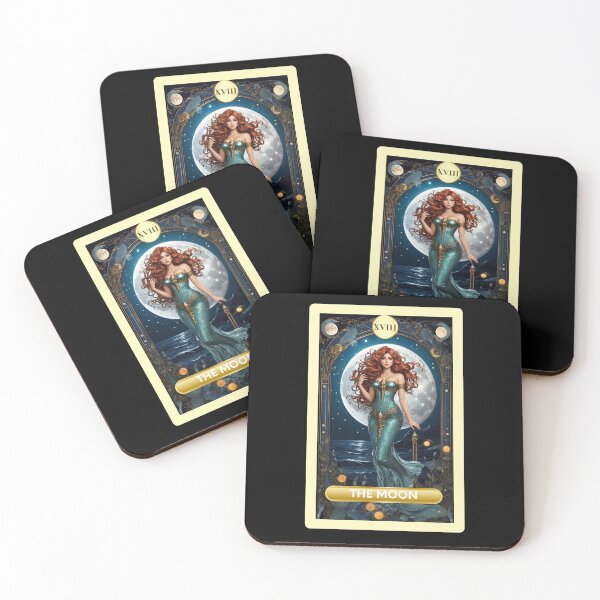 Item preview, The Moon Major Arcana Mermaid Tarot Card designed and sold by SirenasWorld.