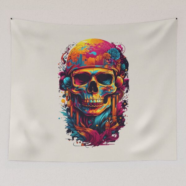 Item preview, A.I Generated Psychedelic Skull  designed and sold by GleamingGiant.