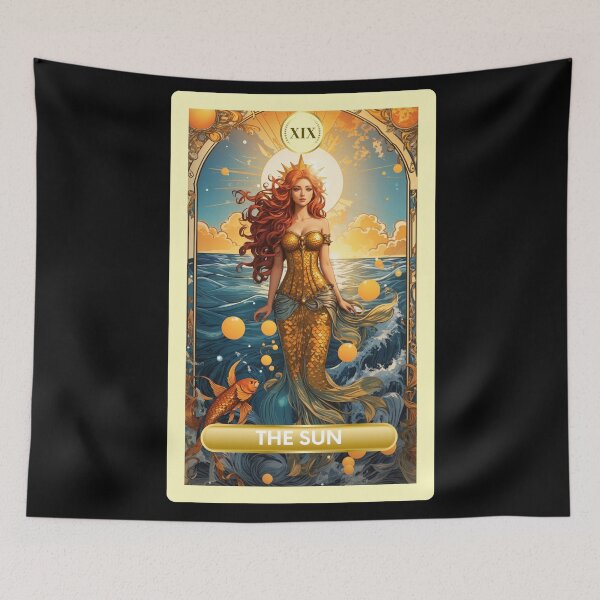 Item preview, The Sun Major Arcana Mermaid Tarot Card designed and sold by SirenasWorld.