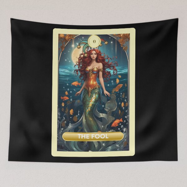 Item preview, The Fool Major Arcana Mermaid Tarot Card designed and sold by SirenasWorld.
