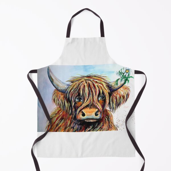 Item preview, Highland cow, watercolour painting by Marina Daniluka designed and sold by MariDaniArt.