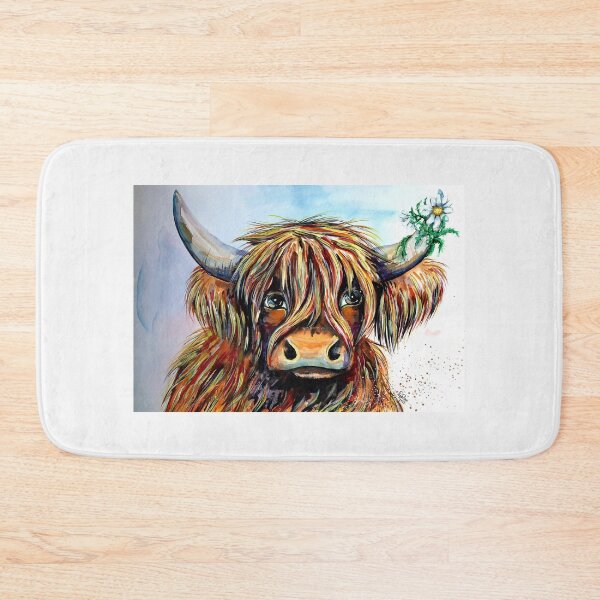 Item preview, Highland cow, watercolour painting by Marina Daniluka designed and sold by MariDaniArt.