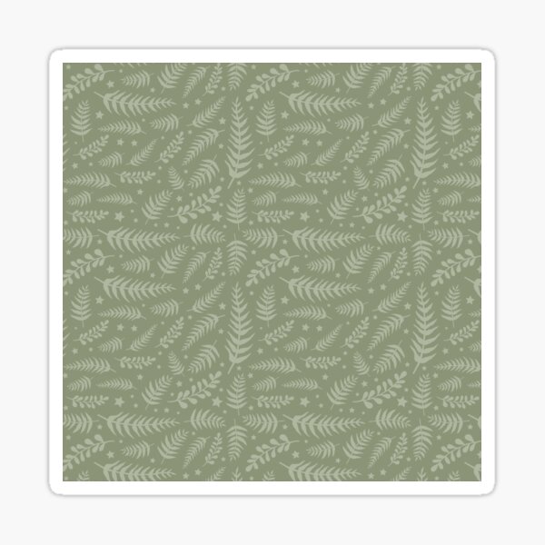 "Sage Green Leaf Pattern" Sticker by stareongroup Redbubble