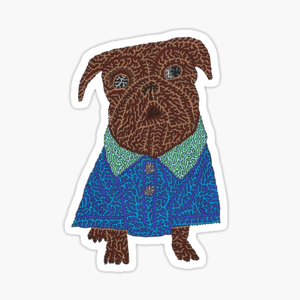 Vista previa del artículo con la obra «Swayze The Pug», diseñado y vendido por Maxwell Nightser.