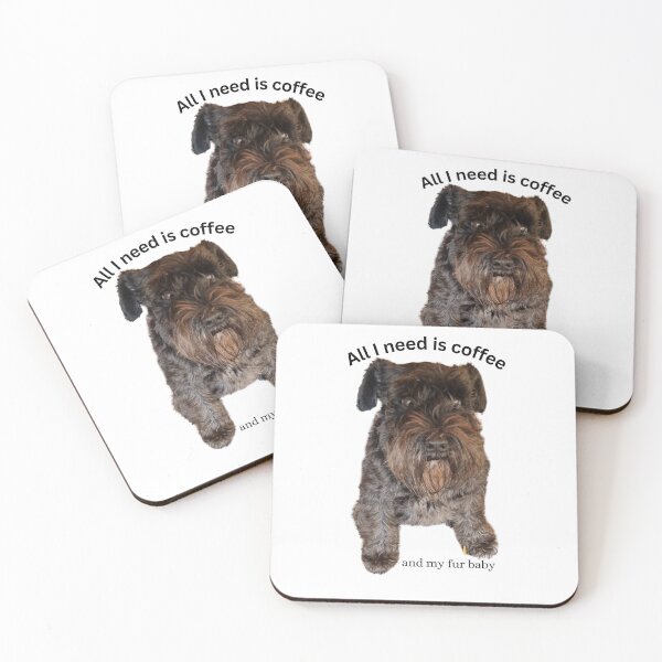 Artikelvorschau, Alles was ich brauche ist Kaffee und mein Fellbaby. Schwarzer Minischnauzer entworfen und verkauft von Debsgiftware Ward.