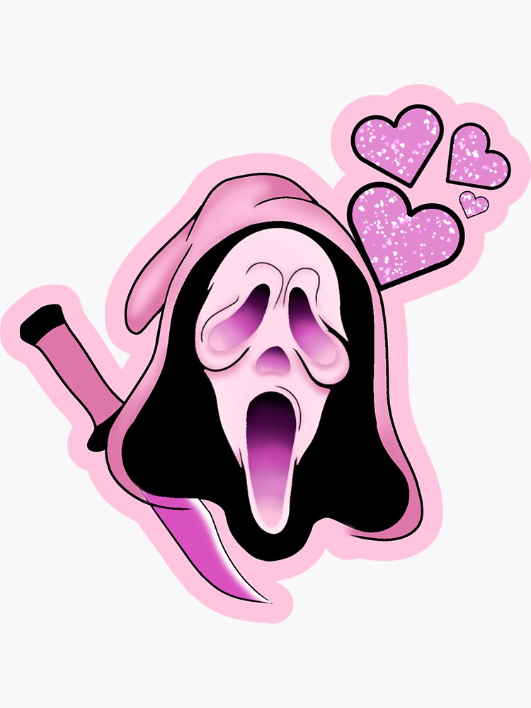 Scream Ghostface Girly Sticker. 