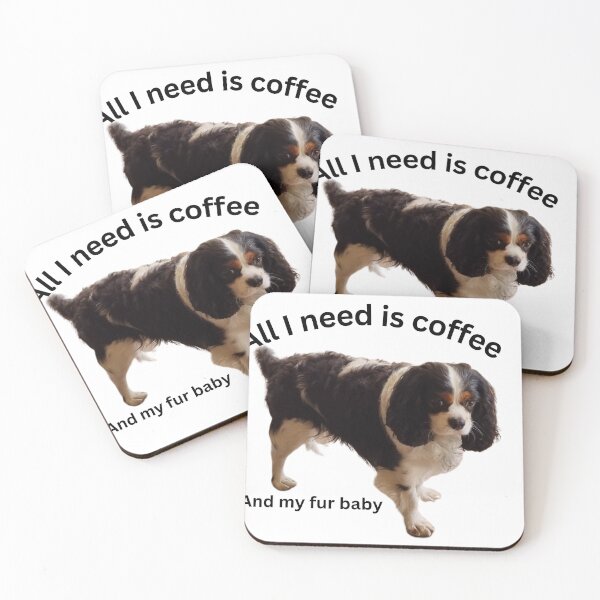 Artikelvorschau, Ich brauche nur Kaffee und mein Fellbaby. King Charles Spaniel entworfen und verkauft von Debsgiftware Ward.