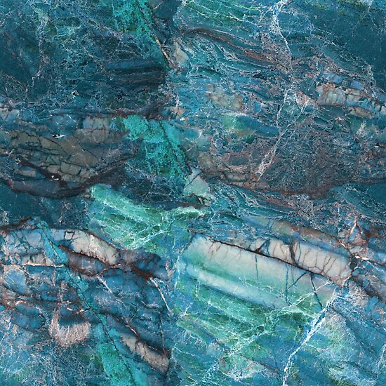 “Blue Turquoise Marble Stone Rock " Photographic Print by ColorFlowArt