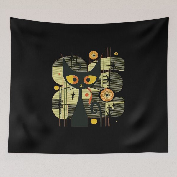 Item preview, Mid Century Modern Atomic Cat, Retro Black Cat, MCM cat designed and sold by NoelRatke.