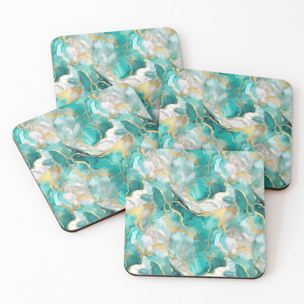 Item preview, Beautiful Elegant Teal And Golden Marble Pattern designed and sold by Moonsiess.