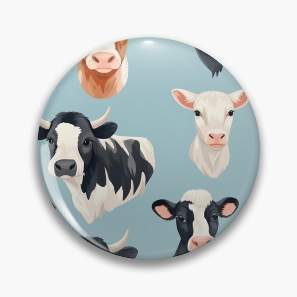 Item preview, Cow Head Pattern Light Blue Digital Art designed and sold by TheHerdbook.