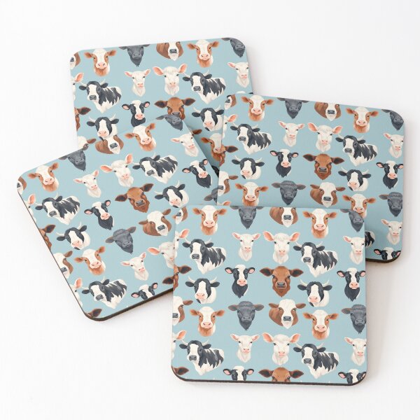 Item preview, Cow Head Pattern Light Blue Digital Art designed and sold by TheHerdbook.