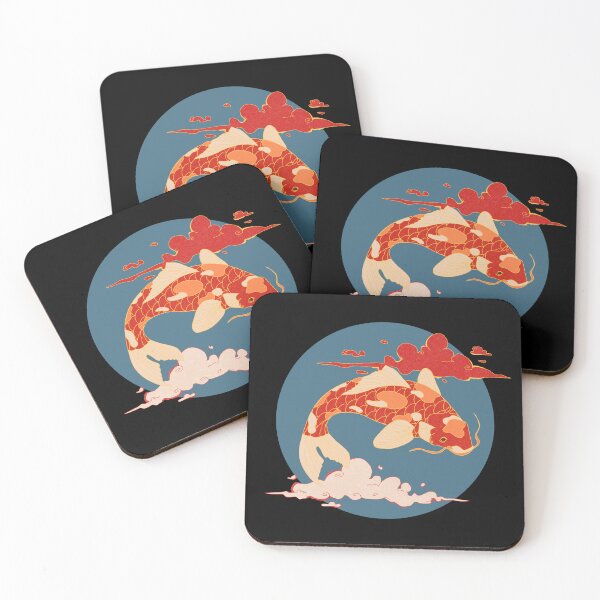 Item preview, Koi Carp Fish on Blue moon  designed and sold by hanabiprints.