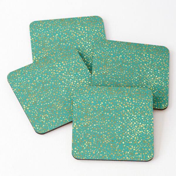 Item preview, Watercolor Teal And Golden Pattern Elegant Polka Dots  designed and sold by Moonsiess.