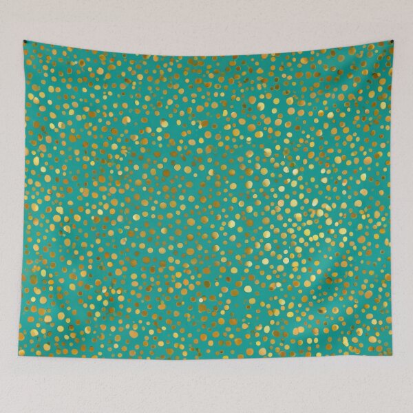 Item preview, Watercolor Teal And Golden Pattern Elegant Polka Dots  designed and sold by Moonsiess.