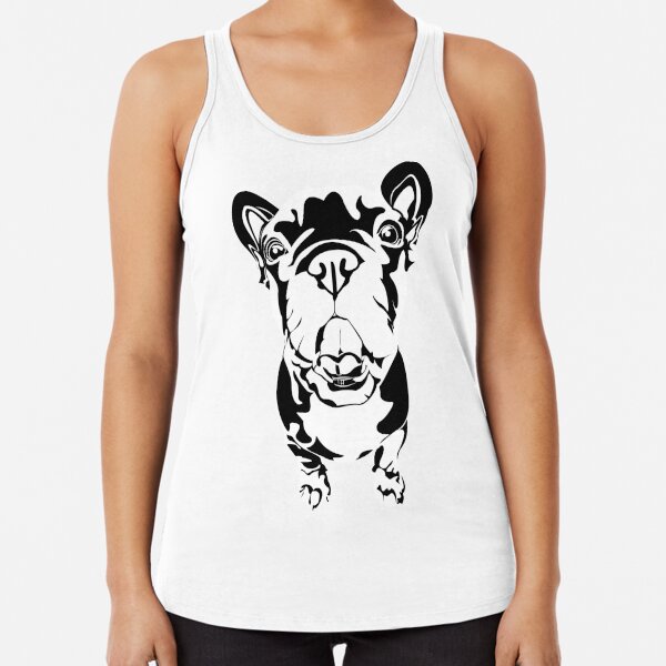 French Bulldog Graphic Translation Racerback Tank Top