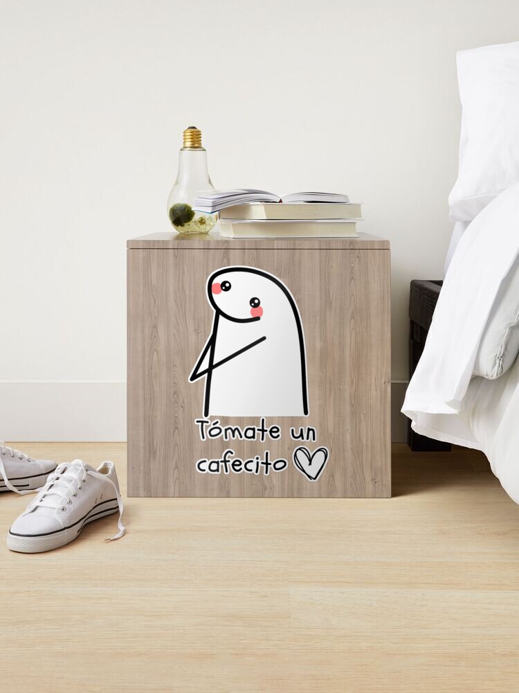 Meme Flork Holding A Gift Box On A Beige Background Stock