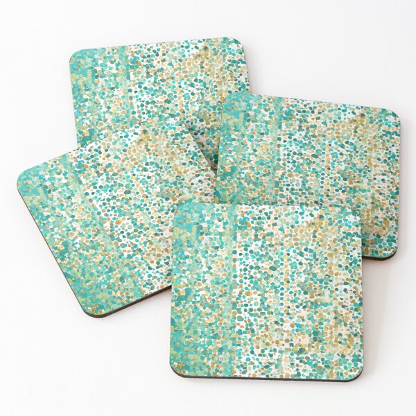 Item preview, Elegant Stylish Teal And Golden Pattern Watercolor Polka Dots designed and sold by Moonsiess.