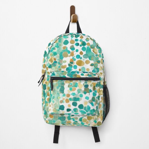 Item preview, Elegant Stylish Teal And Golden Pattern Watercolor Polka Dots designed and sold by Moonsiess.