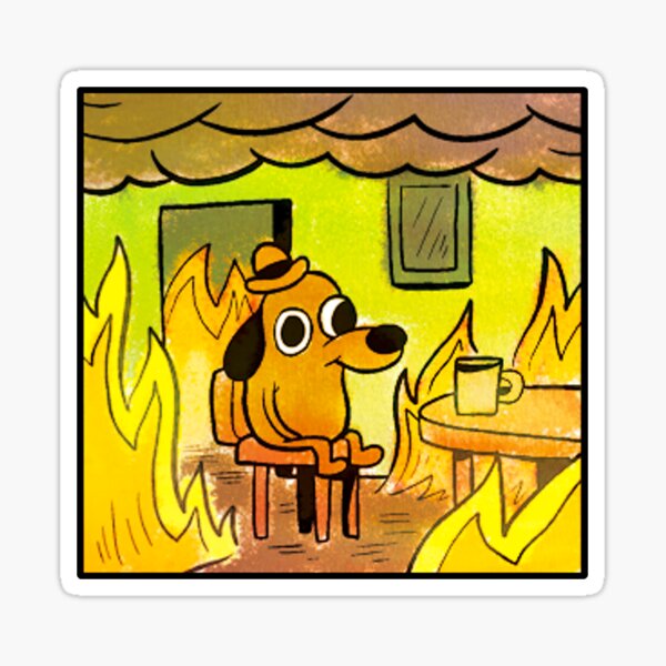 This Is Fine Comic Stickers Redbubble