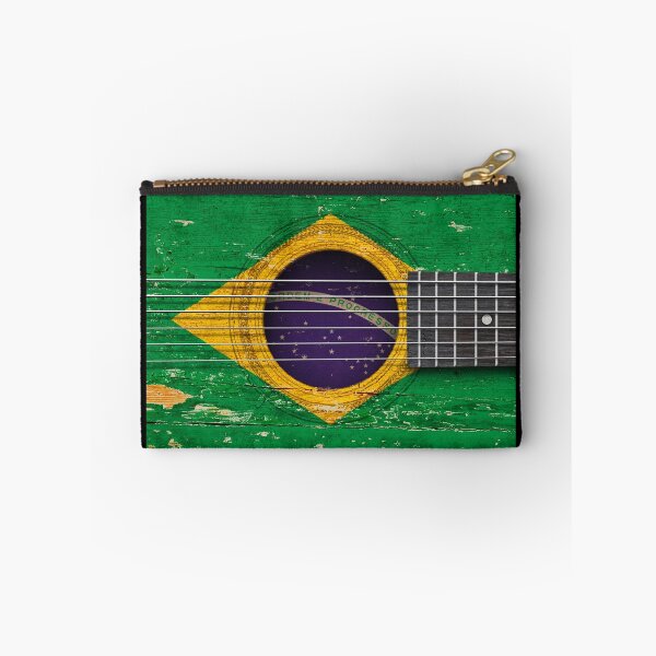 Item preview, Old Vintage Acoustic Guitar with Brazilian Flag designed and sold by JeffBartels.