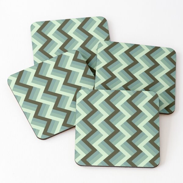 Item preview, Light Green Monochrome Zigzag Pattern designed and sold by Deanmindvortex.
