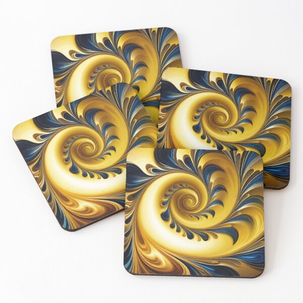 Item preview, Blue Gold Black Marbled Paper Marble Swirl designed and sold by Vicky Brago-Mitchell®.