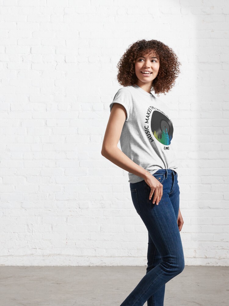 Thumbnail 6 of 7, Classic T-Shirt, Music Makes the World Go Round designed and sold by CreativeKristen.