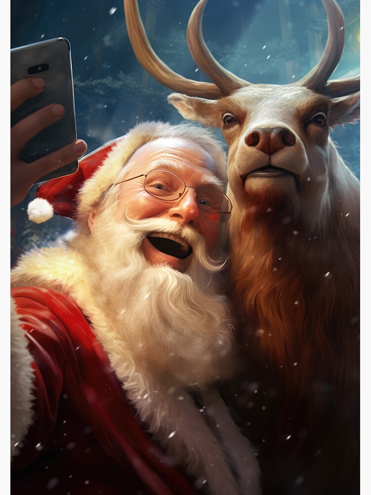 Twizler Carte De Noël Avec Père Noël, Jouets, Rennes Et Bugger –Carte De Noël – Carte De