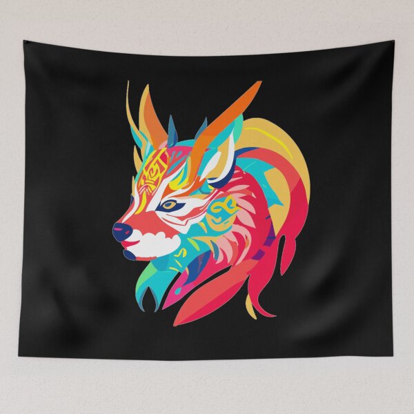 Item preview, Colorful Head Wolf. designed and sold by SuraSu.