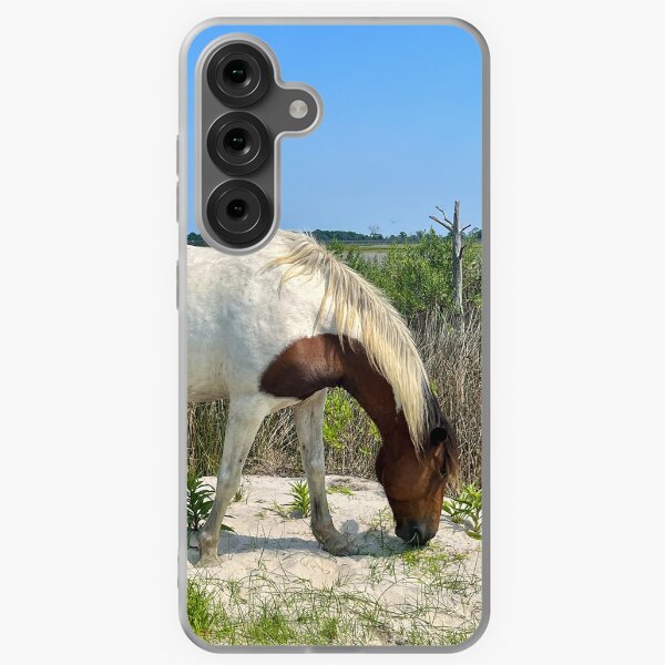 Aperçu de l'œuvre Île Assateague à chevaux bruns et blancs sauvages créée et vendue par Sonya Umble.
