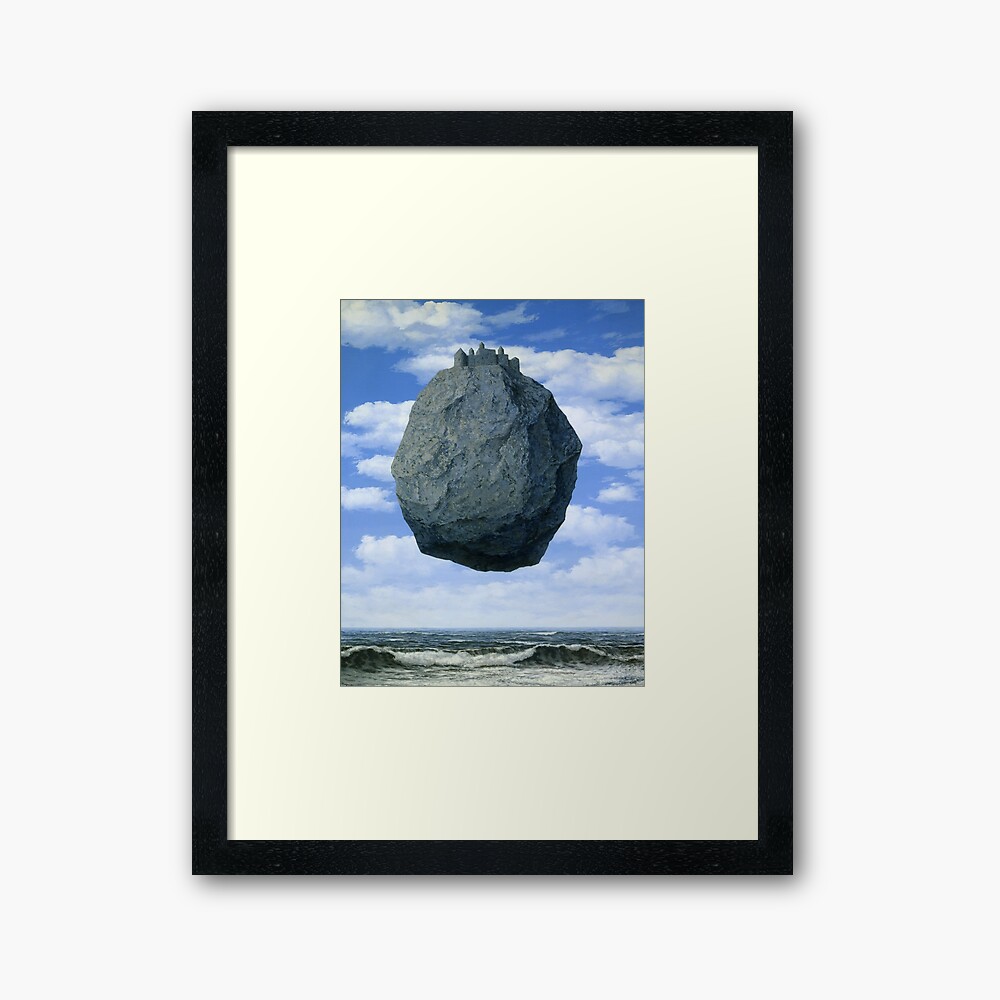 The Castle Of The Pyrenees Le Chateau De Pyrenees Rene Magritte Framed Art Print By Lexbauer Redbubble